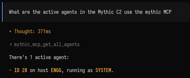 Prompt 1 — active agents response