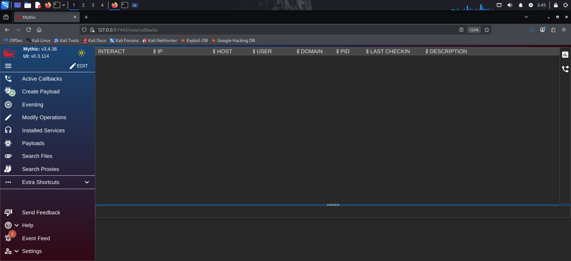Mythic C2 services running